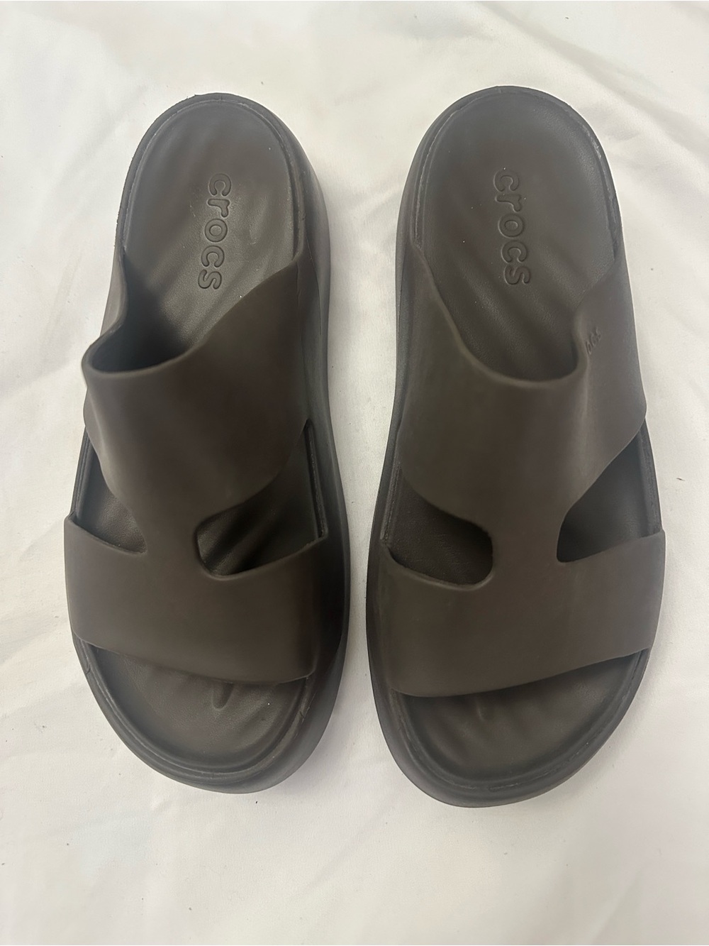 Crocs Getaway H-Strap Sandals Brown Women’s Size 8 Lightweight Comfort Slides